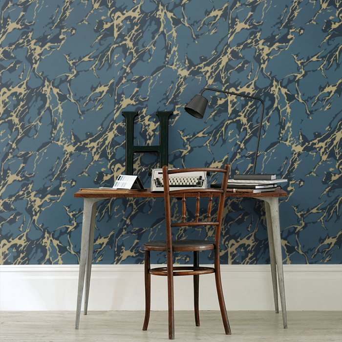 Zoffany Wallpaper - Cotswold Manor - French Marble - Reign Blue