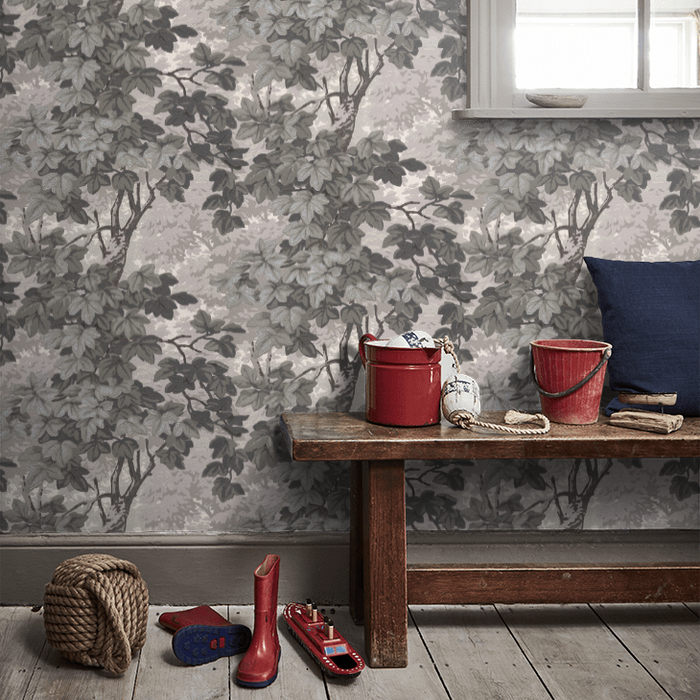 Zoffany Wallpaper - Kensington Walk- Richmond Park - Charcoal