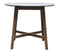 Madrid Round Dining Table In Walnut & Solid Marble