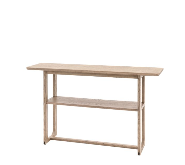 Worthington Console Table, Smoked Oak, 1 Additional Shelf