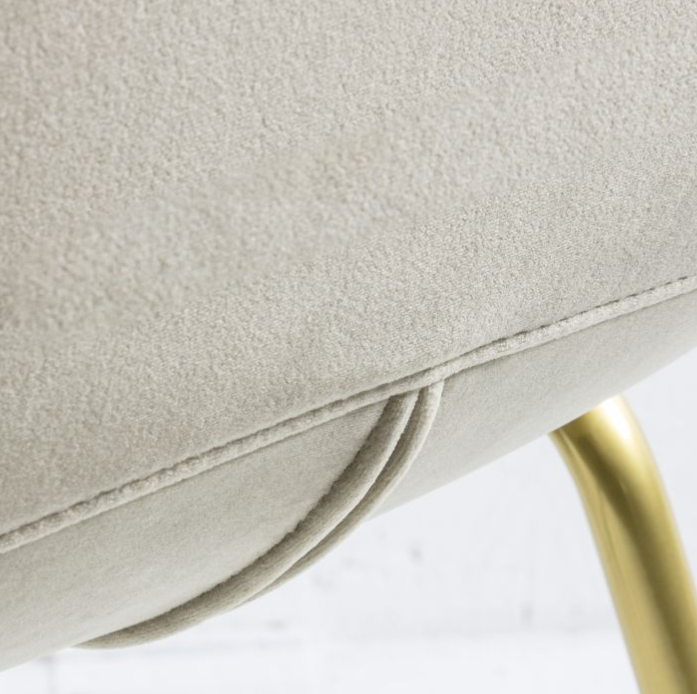 Ashford Dining Chair, Oatmeal Velvet, Gold Metal Legs - S/2