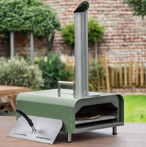 Renzo Outdoor Pizza Oven, Tabletop, Green, Stainless Steel