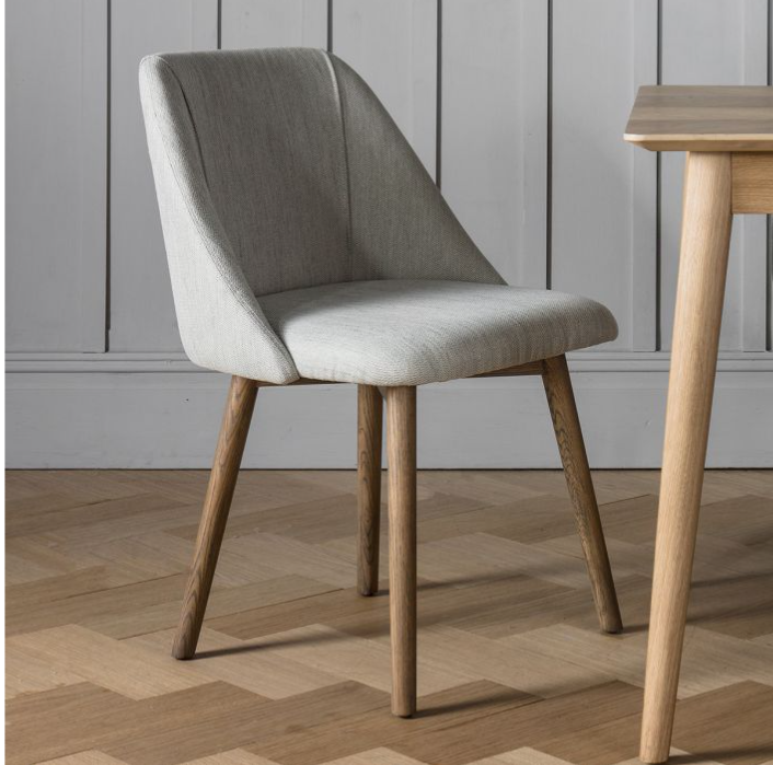 Elderwood Dining Chair In A Natural Linen & Ash Wood Legs - Set of 2