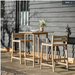Olsen Garden Furniture High Bar Set, Natural Acadia Wood
