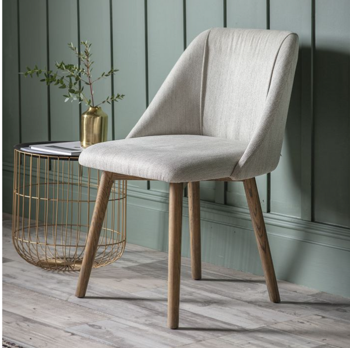Elderwood Dining Chair In A Natural Linen & Ash Wood Legs - Set of 2