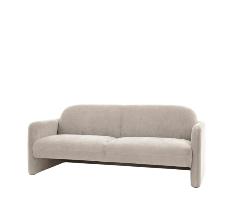 Brooklyn 3 Seater Sofa, Cream Fabric, Simple Back, Straightforward Arms