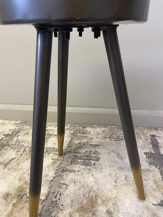 Gunmetal Grey & Gold Indoor Metal Tripod Planter - 69 x 30 cm - Small