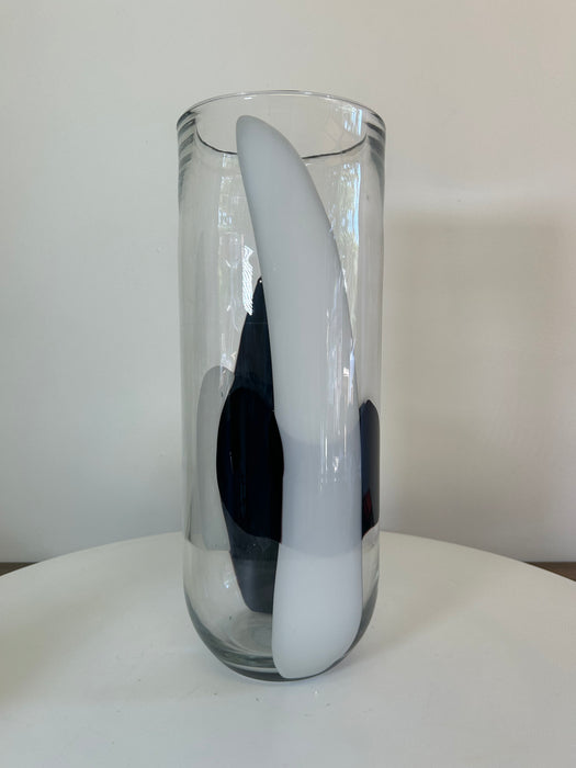 Black & White Clear Glass Flower / Stem Vase