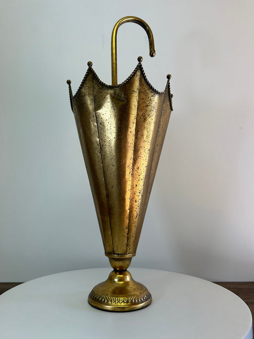 Umbrella Stand Holder Vase, Antique Gold, Metal, 75 x 30 cm