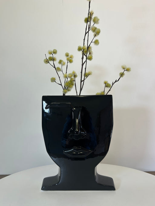  Home Decor Face Vase, Black, Ceramic