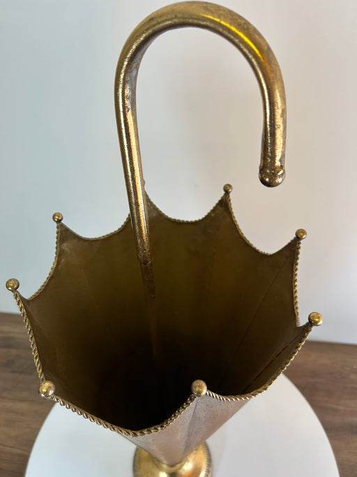 Umbrella Stand Holder Vase, Antique Gold, Metal, 75 x 30 cm
