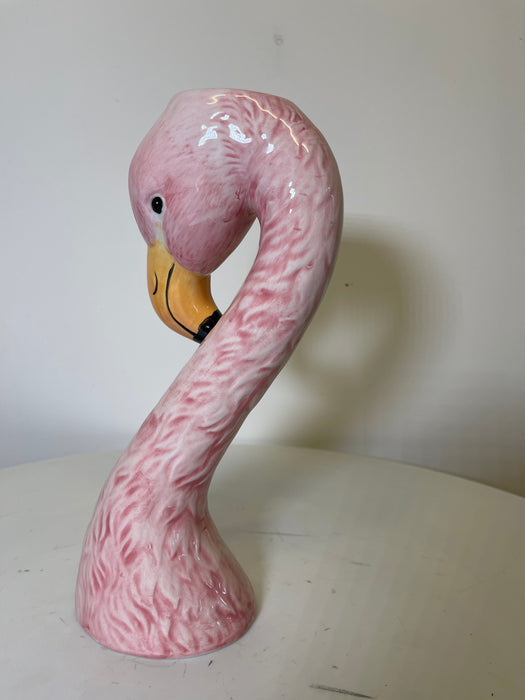 Stem Bud Small Vase, Ceramic, Pink Flamingo, Head