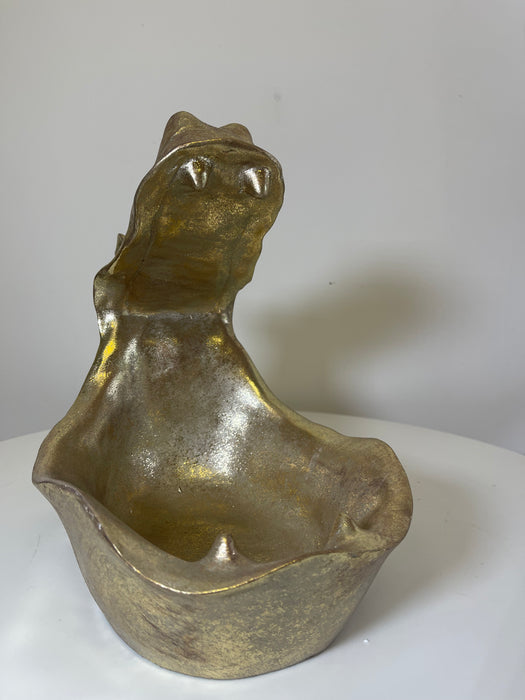 Decorative Bowl, Dish, Gold Hungry Hippo, 27 x 33 cm (Due Back In Mid August)