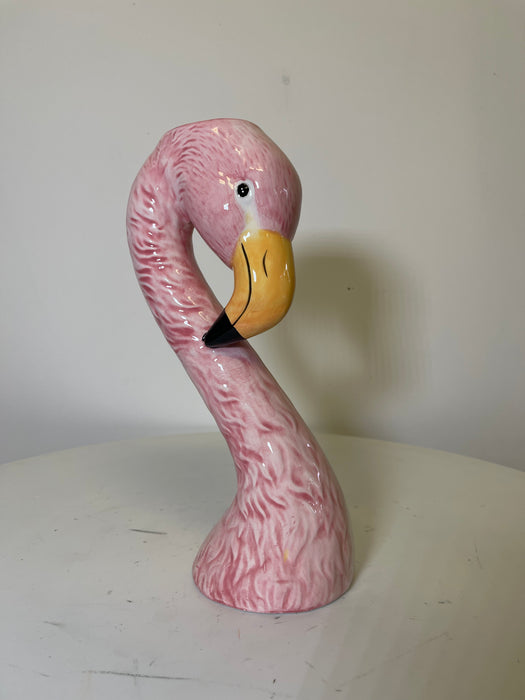 Stem Bud Small Vase, Ceramic, Pink Flamingo, Head