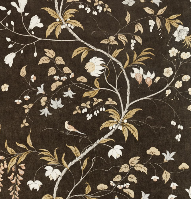 Zoffany Wallpaper - Darnley - Chambalon - Antique Gold / Vine Black