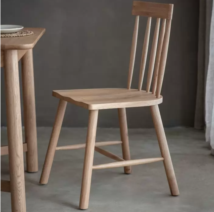 Alessia Dining Chair, Solid Natural Oak, S/2