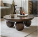 Sculpt Coffee Table, Mango Wood, Round Top