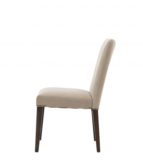 Kenton Dining Chair In Beige Linen Fabric & Walnut Legs - Set of 2