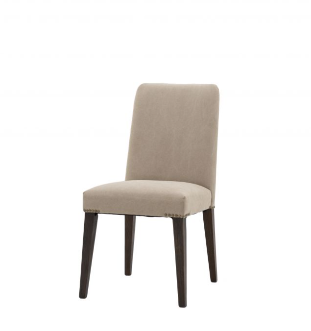 Kenton Dining Chair In Beige Linen Fabric & Walnut Legs - Set of 2