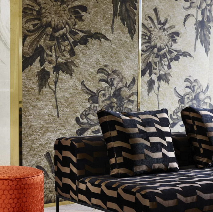 Zoffany Wallpaper - The Muse - Evelyn - Antique Gold / Olivine