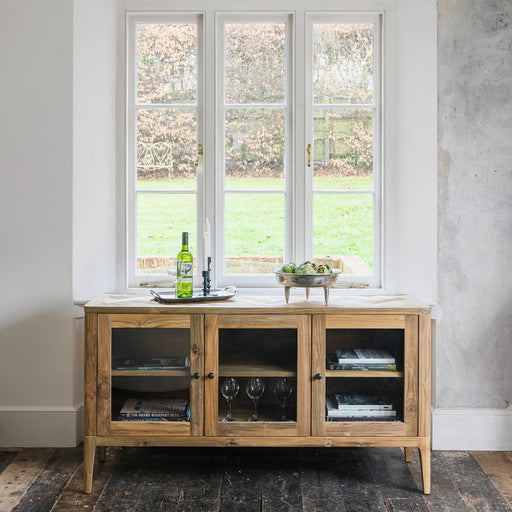 Shelby Sideboard, Glass Fronted, Recycled Teak 