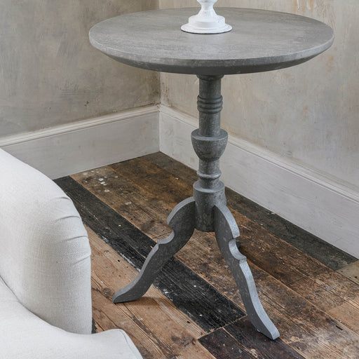 Berkeley Side Table, Washed Grey, Recyled pine, Round 