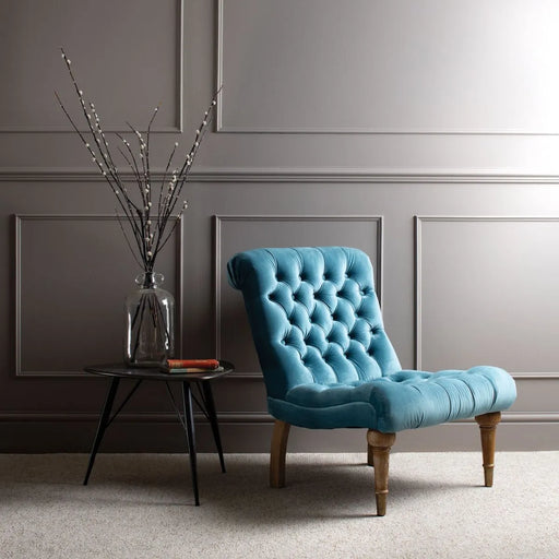 Verona Chair, Oak Legs, Blue Fibre, Jade Occasional 