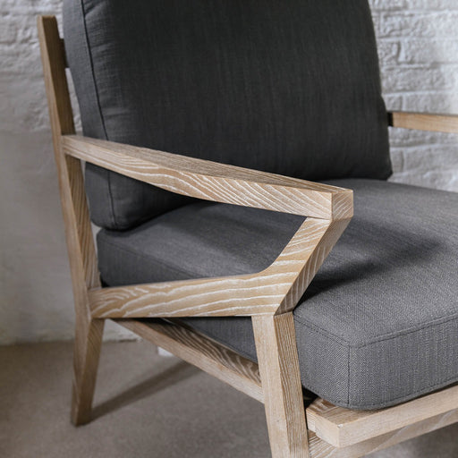 Verona Wood Framed Armchair, Grey Linen