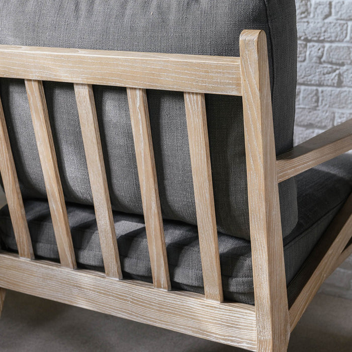 Verona Wood Framed Armchair, Grey Linen