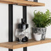 Empire Wall Shelf, Black Iron, Natural Wood, 3 Tiered 