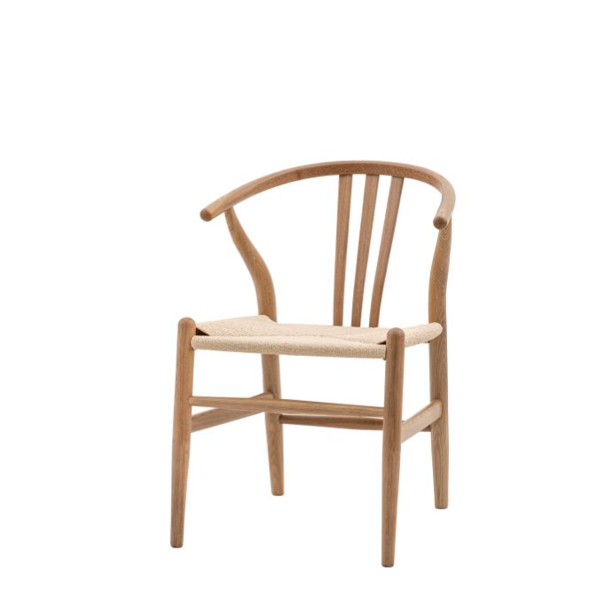 Wellsley Outdoor Dining Chair In Natural Wood & Rattan - Set of 2