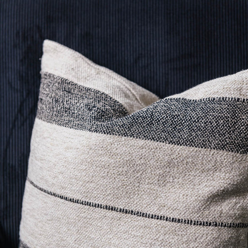 Olsen 40cm Cushion, Natural, Black Striped 