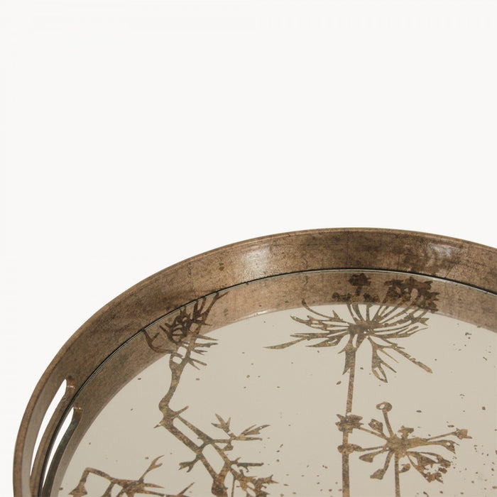 Kent Cow Parsley Tray, Gold, Mirrored, Round