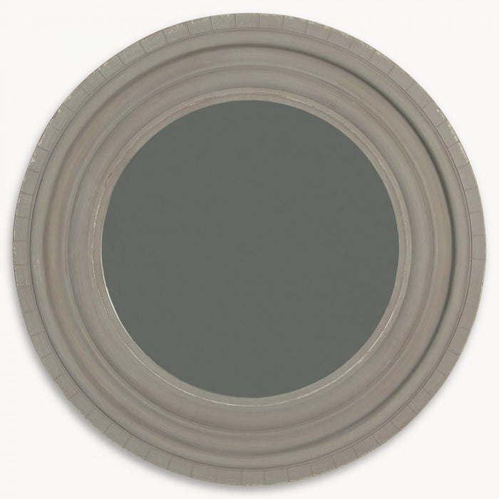 Langham Wall Mirror, Grey Paulownia Wood, Round 
