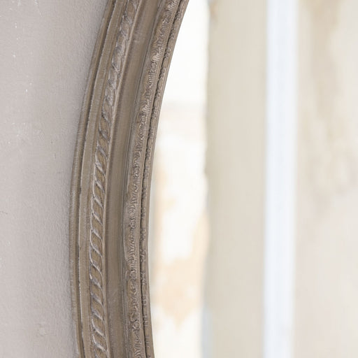 Langham Wall Mirror, Natural Polyurethane, Oval, Crest Top