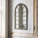 Langham Wall Mirror, Natural Paulownia Wood, Glass, Arched, Window Mirror