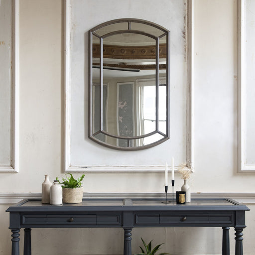 Langham Wall Mirror, Natural Paulownia Wood, Rounded Panel