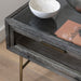 Hudson Side Table, Oak, Black Iron, Glass Top 