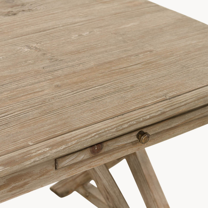 Hudson X-Cross Side Table, Natural Reclaimed Pine