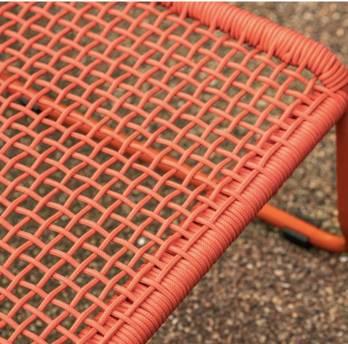 Sassano Lounge Chair with Footstool Orange