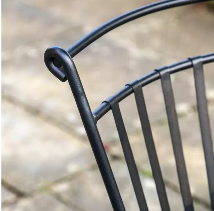Toulon Outdoor Dining Chair In Black Metal