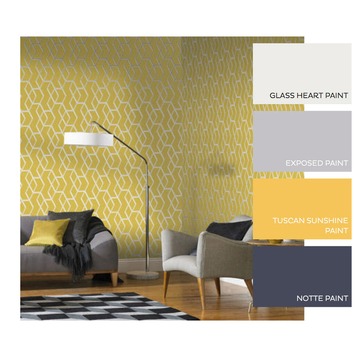 Graham & Brown Archetype Yellow & Silver Wallpaper