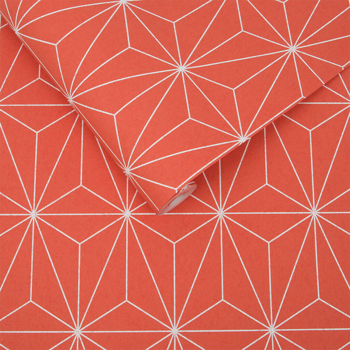 Graham & Brown Prism Coral Wallpaper