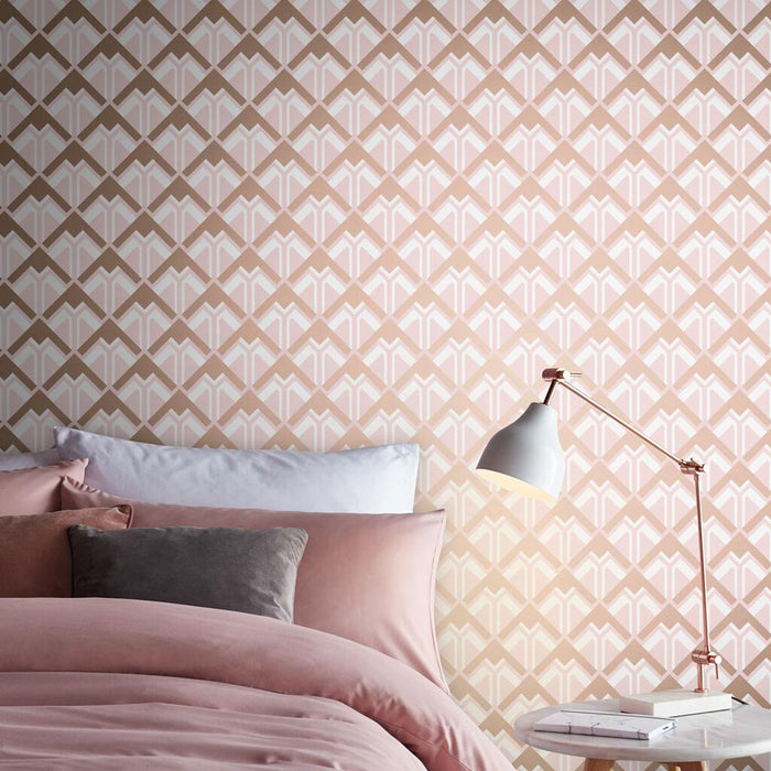 Graham & Brown Beau Pink & Rose Gold Wallpaper