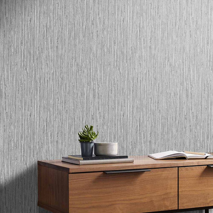 Graham & Brown Grasscloth Texture Grey Wallpaper