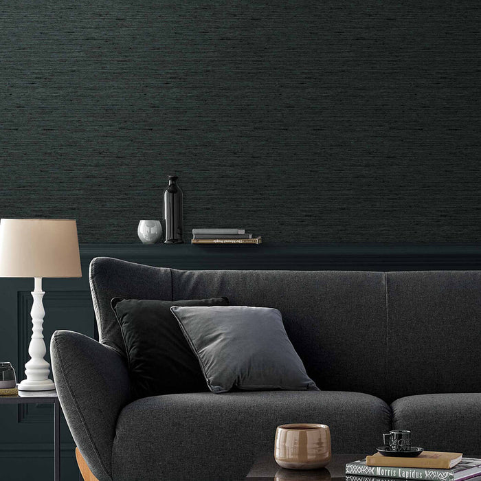 Graham & Brown Silk Texture Charcoal Wallpaper