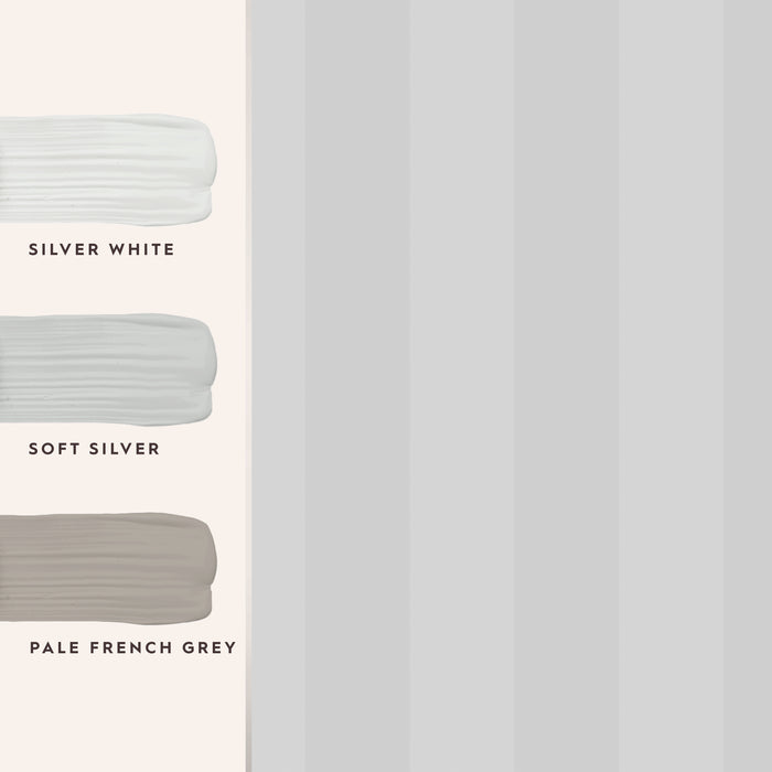 Laura Ashley Lille Pearlescent Stripe Wallpaper - Silver