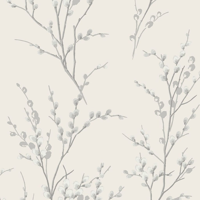 Laura Ashley Pussy Willow Wallpaper - Steel