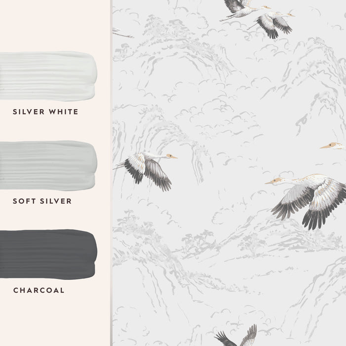 Laura Ashley Animalia Wallpaper - Silver