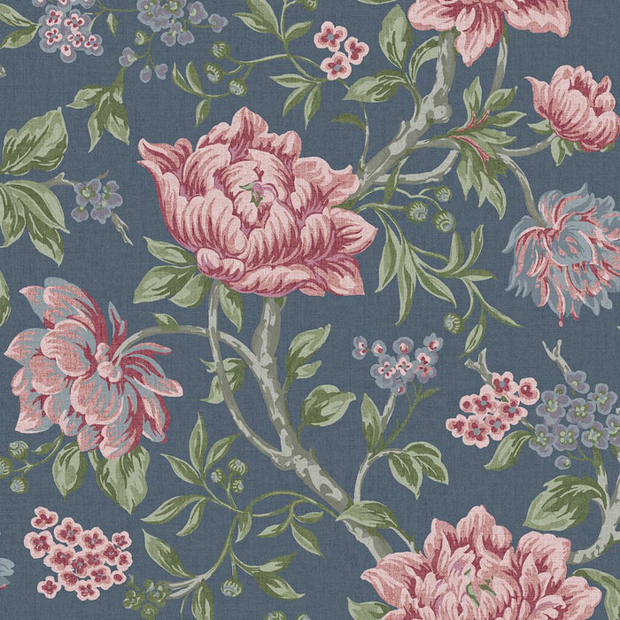 Laura Ashley Tapestry Floral Wallpaper - Dark Seaspray